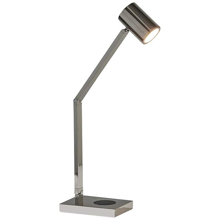 Newman Nickel Touch Desk Lamp w/ USB Port Wireless Charging
