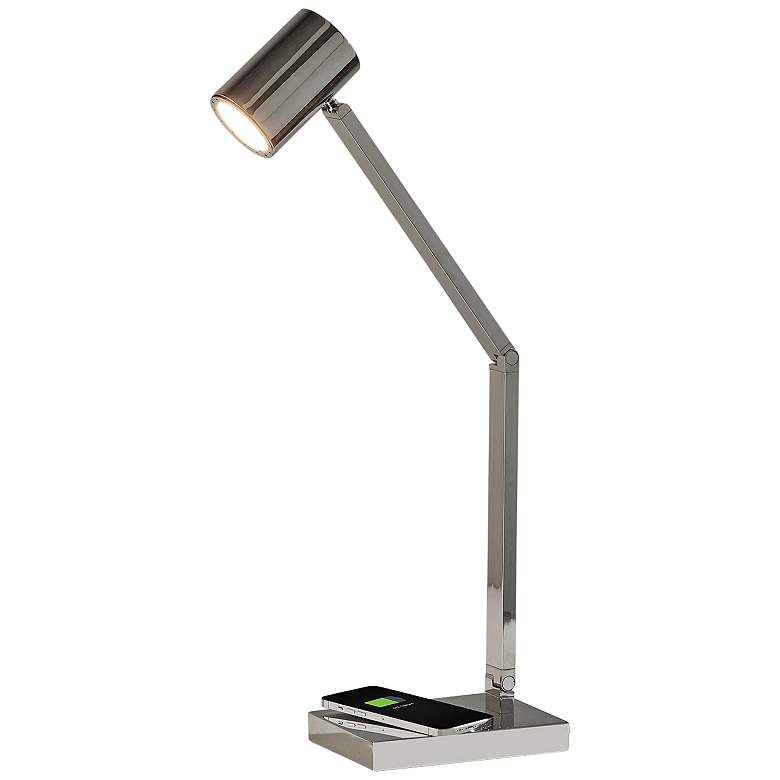 Image 6 Newman Nickel Touch Desk Lamp w/ USB Port Wireless Charging more views