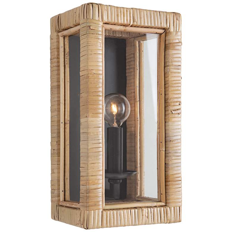 Image 1 Newport 12 1/2" High Natural Rattan Wall Sconce