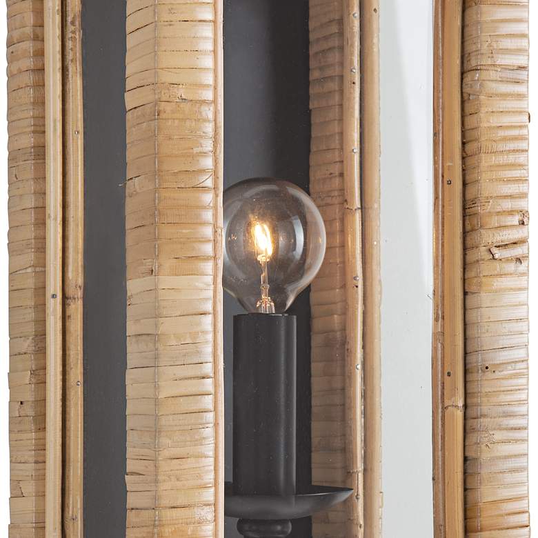 Image 2 Newport 12 1/2" High Natural Rattan Wall Sconce more views