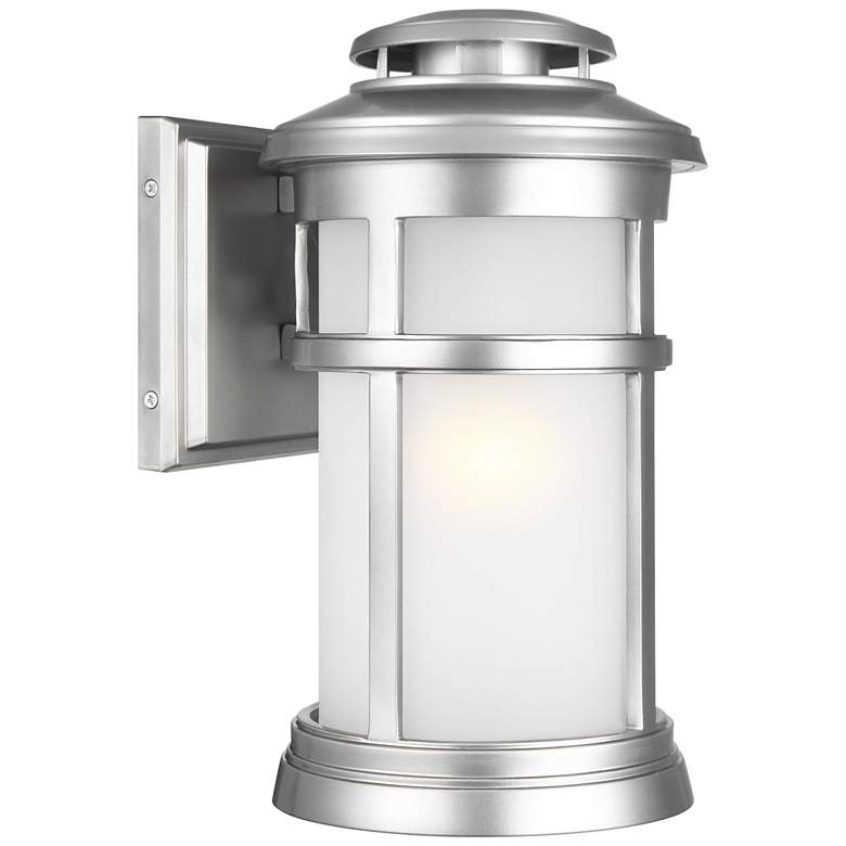 Image 1 Newport 13" High Painted Brushed Steel Outdoor Wall Light