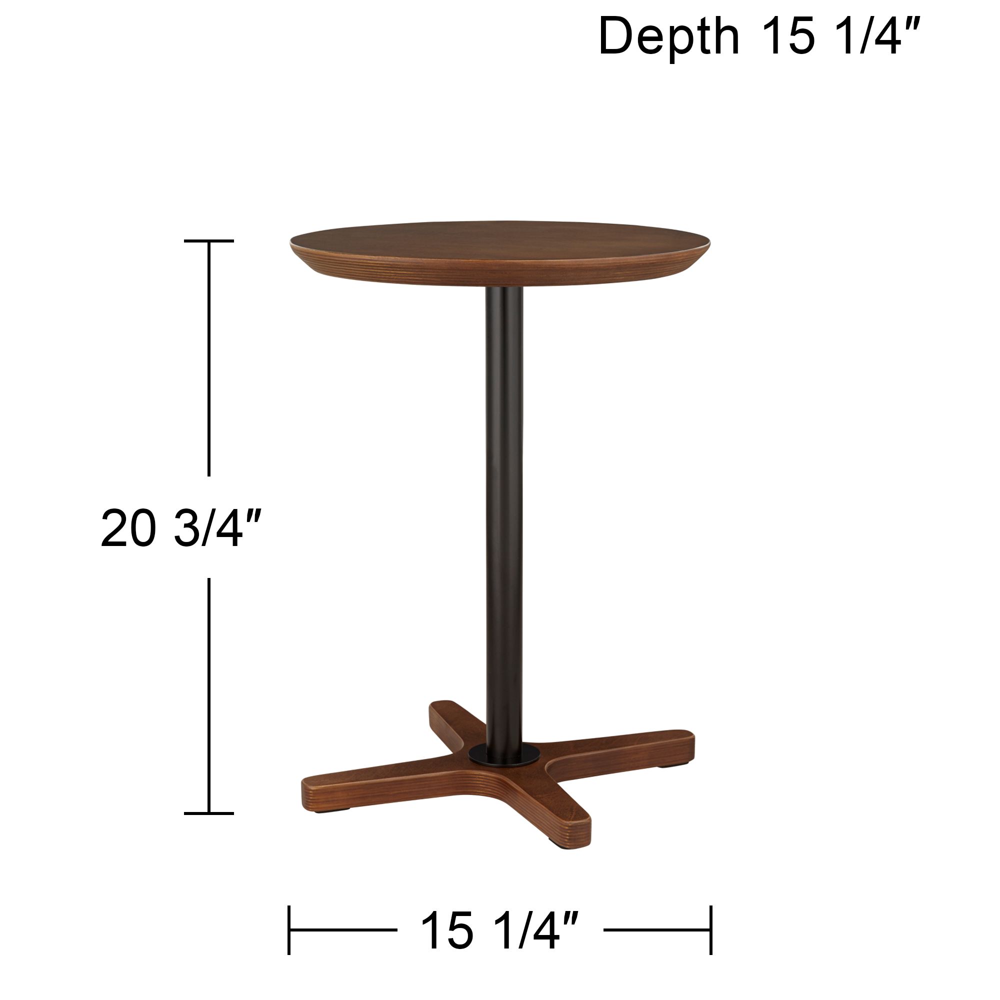 Newport 15 1/4" Wide Walnut Standing Table in scene