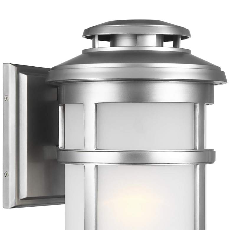 Image 2 Newport 16" High Painted Brushed Steel Outdoor Wall Light more views