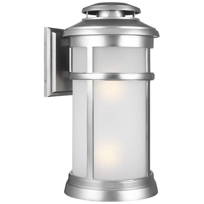 Image 1 Newport 20 inch High Painted Brushed Steel Outdoor Wall Light