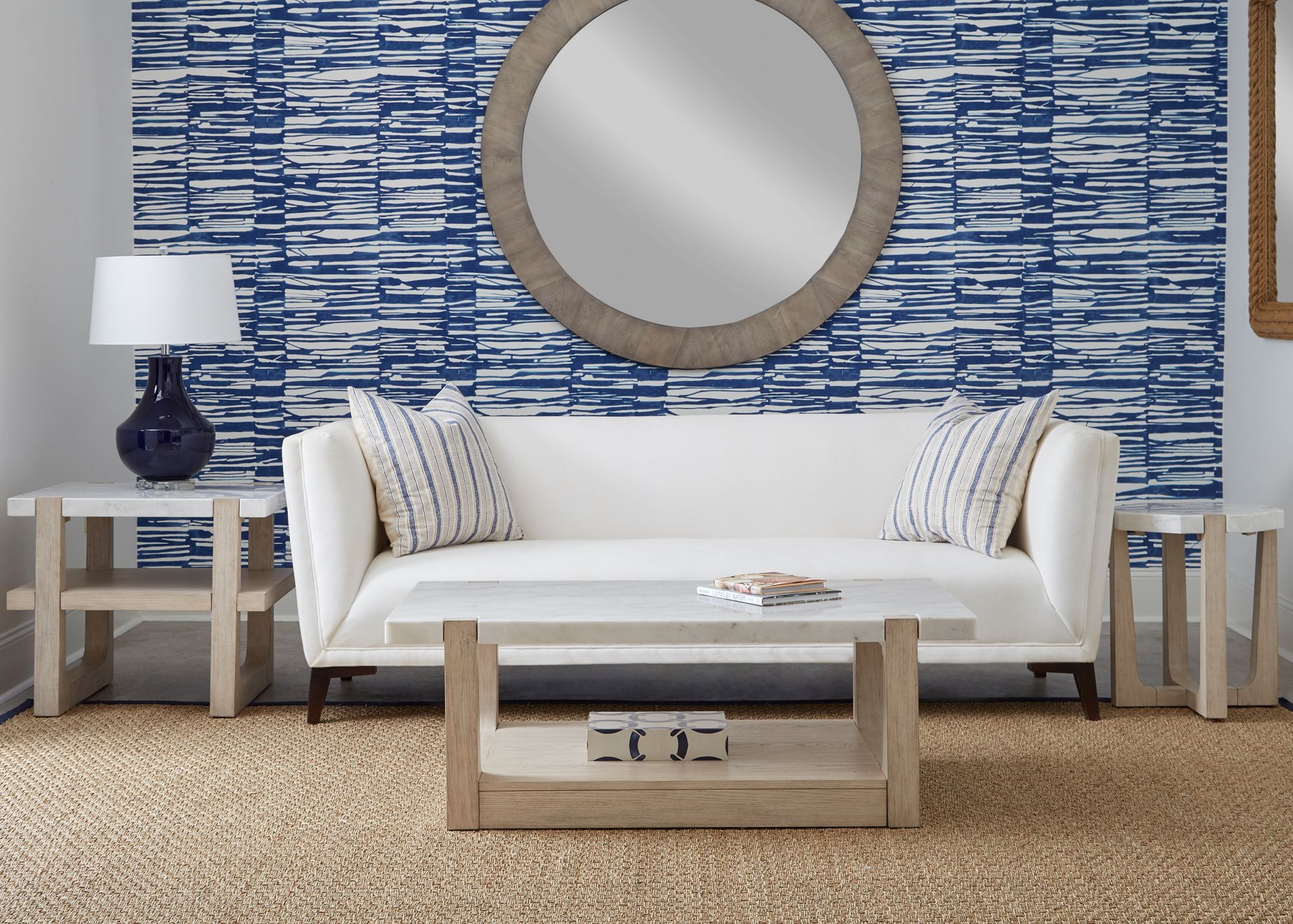 Newport 22" White Marble Scatter Table