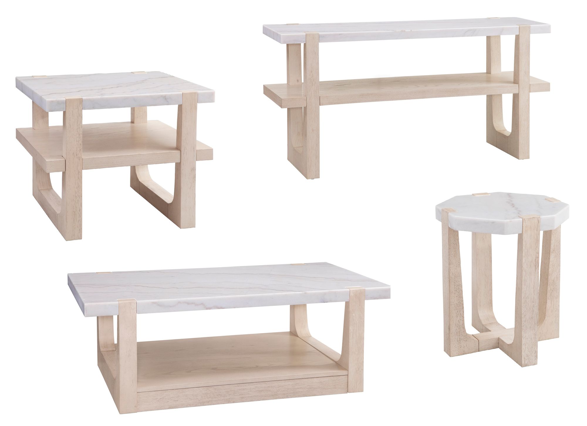 Image 3 Newport 22" White Marble Scatter Table more views