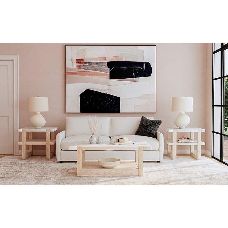 Image 4 Newport 24" White Marble Rectangular End Table more views