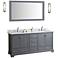 Newport 72" Gray Double Sink Bathroom Vanity with Mirror
