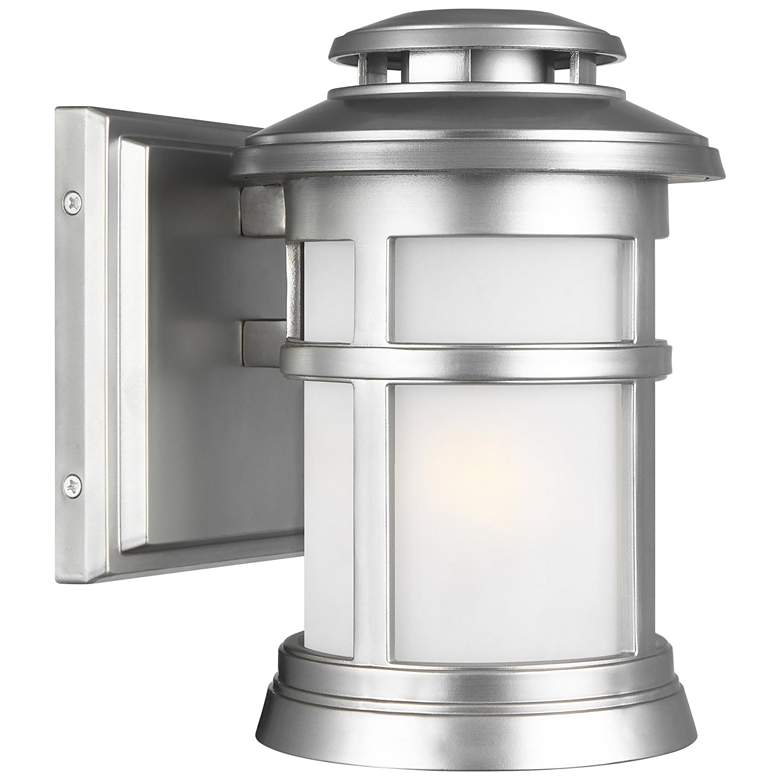 Image 2 Newport 9" High Painted Brushed Steel Outdoor Wall Light