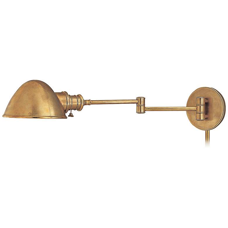 Image 1 Newport Aged Brass Plug-In Swing Arm Wall Light