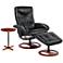 Newport Black and Natural Wood 2-Piece Recliner and Table Set