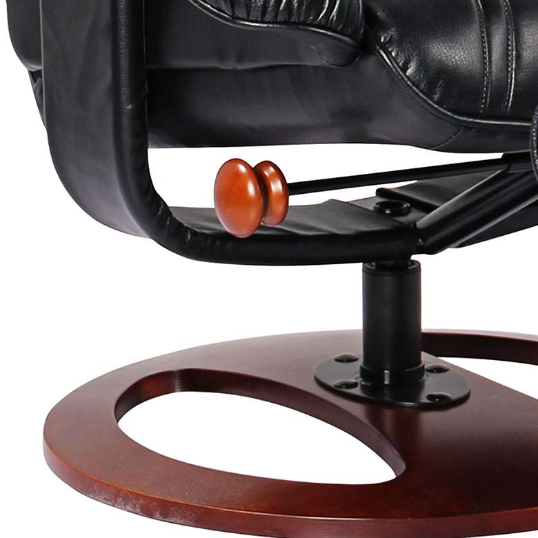 Image 4 Newport Black and Natural Wood 2-Piece Recliner and Table Set more views