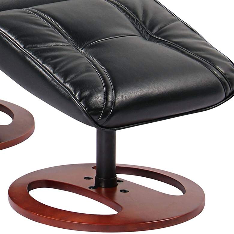 Image 5 Newport Black and Natural Wood 2-Piece Recliner and Table Set more views