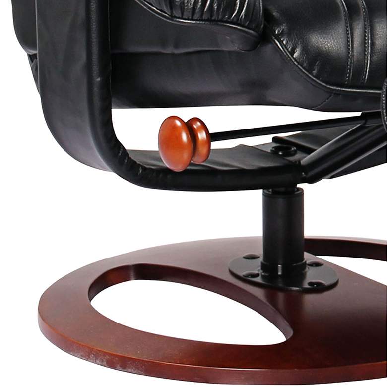 Image 3 Newport Black Bonded Leather Swivel Recliners and Ottomans Set of 2 more views