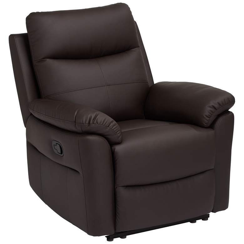 Image 2 Newport Brown Faux Leather Manual Recliner Chair