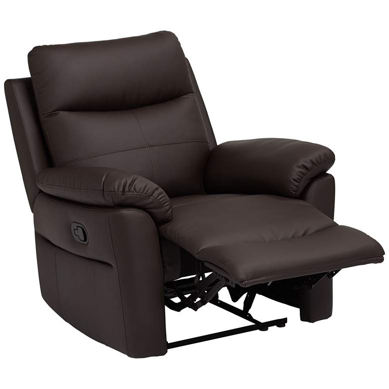 Image 5 Newport Brown Faux Leather Manual Recliner Chair more views