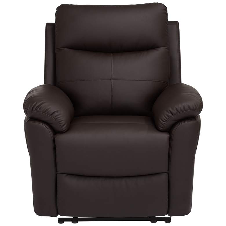 Image 7 Newport Brown Faux Leather Manual Recliner Chair more views