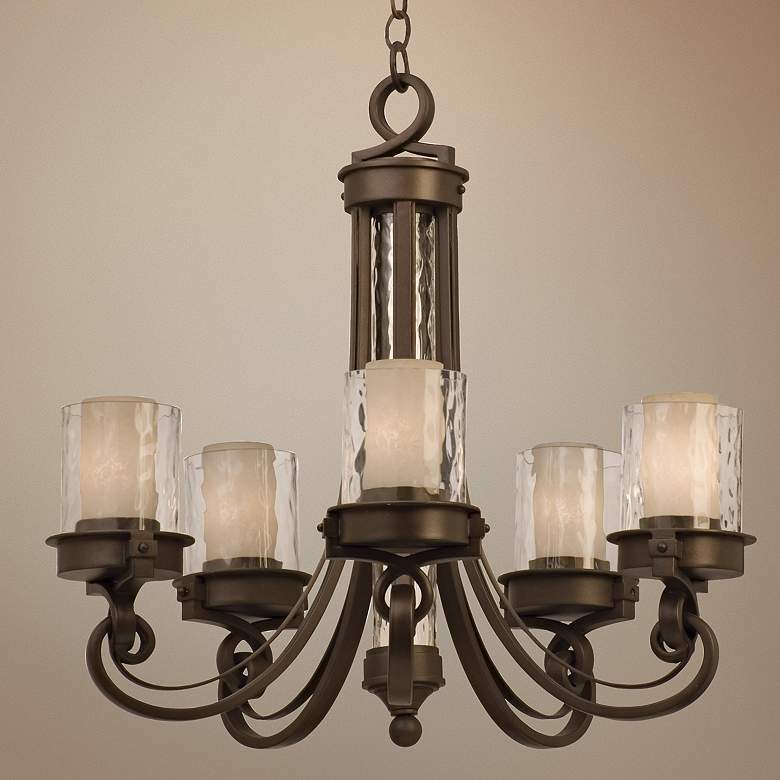 Image 1 Newport Collection 32 1/2 inch Wide Satin Bronze Chandelier