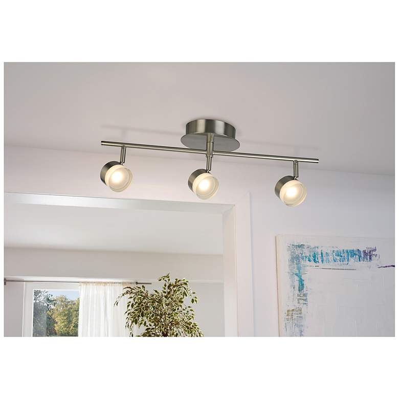 Image 1 Newport Hill 3"W 3-Light LED Semi-Flush Mount Brushed Nickel Finish