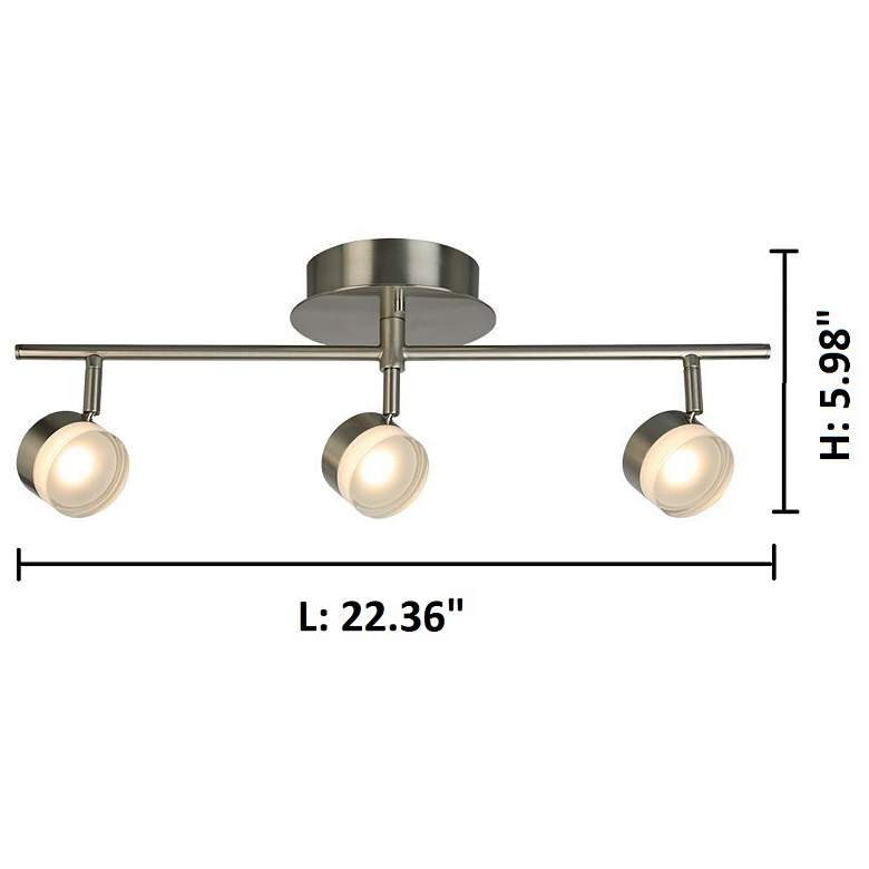 Image 3 Newport Hill 3"W 3-Light LED Semi-Flush Mount Brushed Nickel Finish more views