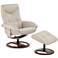 Newport Light Taupe Modern Swivel Recliner and Ottoman