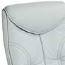 Thumbnail3 of Newport Sky Blue Faux Leather Swivel Recliner and Slanted Ottoman more views