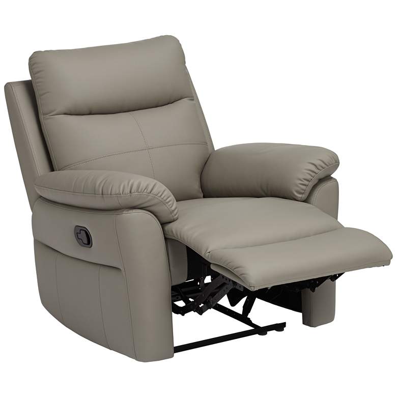 Image 5 Newport Taupe Faux Leather Recliner Chair more views