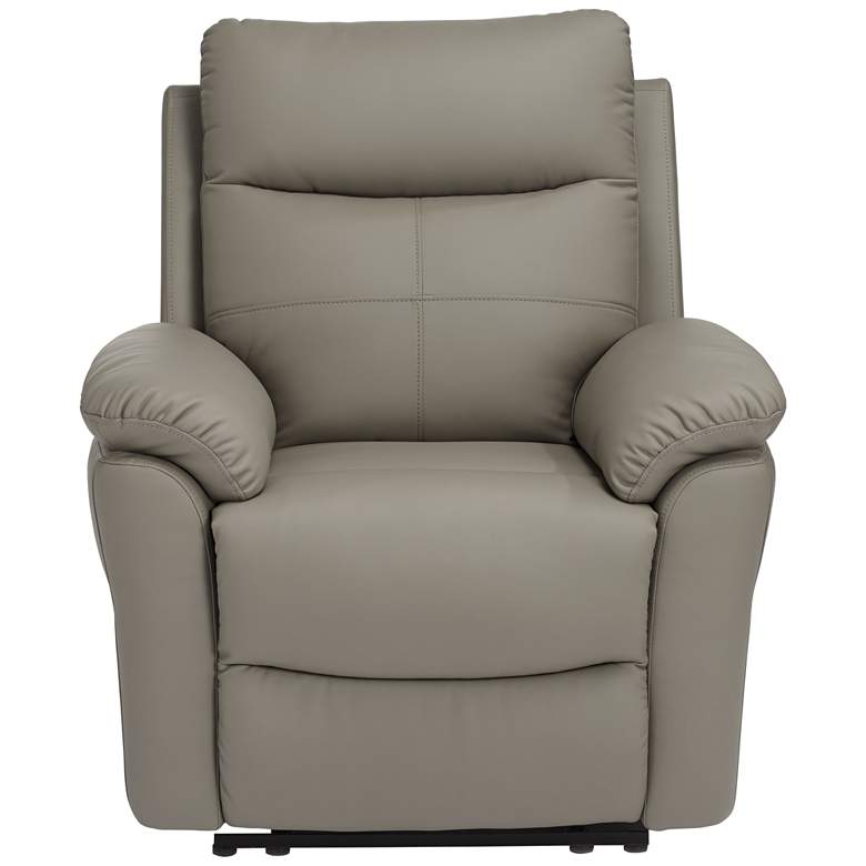 Image 7 Newport Taupe Faux Leather Recliner Chair more views