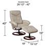 Newport Taupe Swivel Recliner and Slanted Ottoman in scene