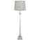 Newport White Metal Floor Lamp with Natural Flax Shade