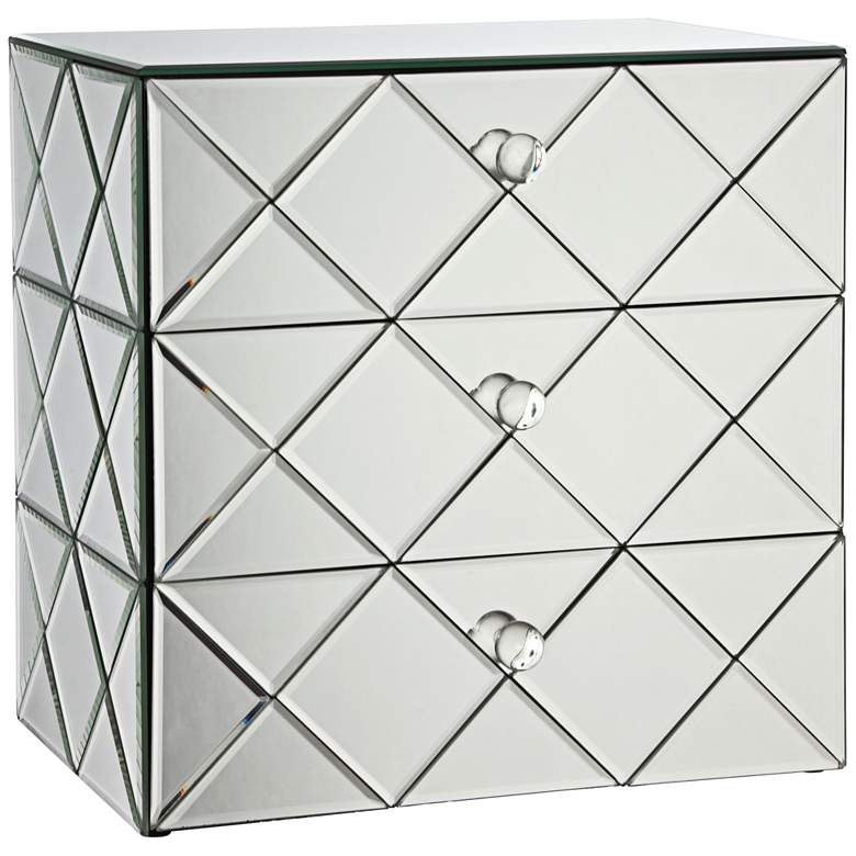 Image 1 Newry 3-Drawer Silver Mirrored Jewelry Box