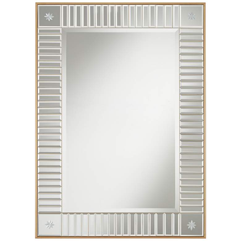 Image 2 Newsalle Antique Gold 28" x 40" Etched Corner Mirror