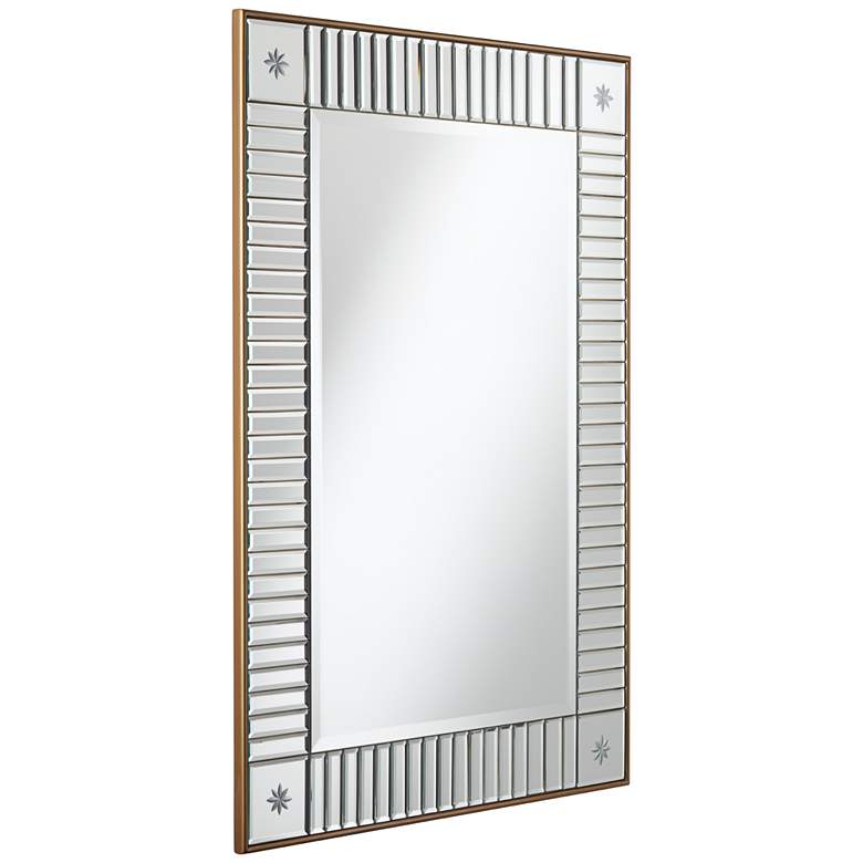 Image 4 Newsalle Antique Gold 28" x 40" Etched Corner Mirror more views