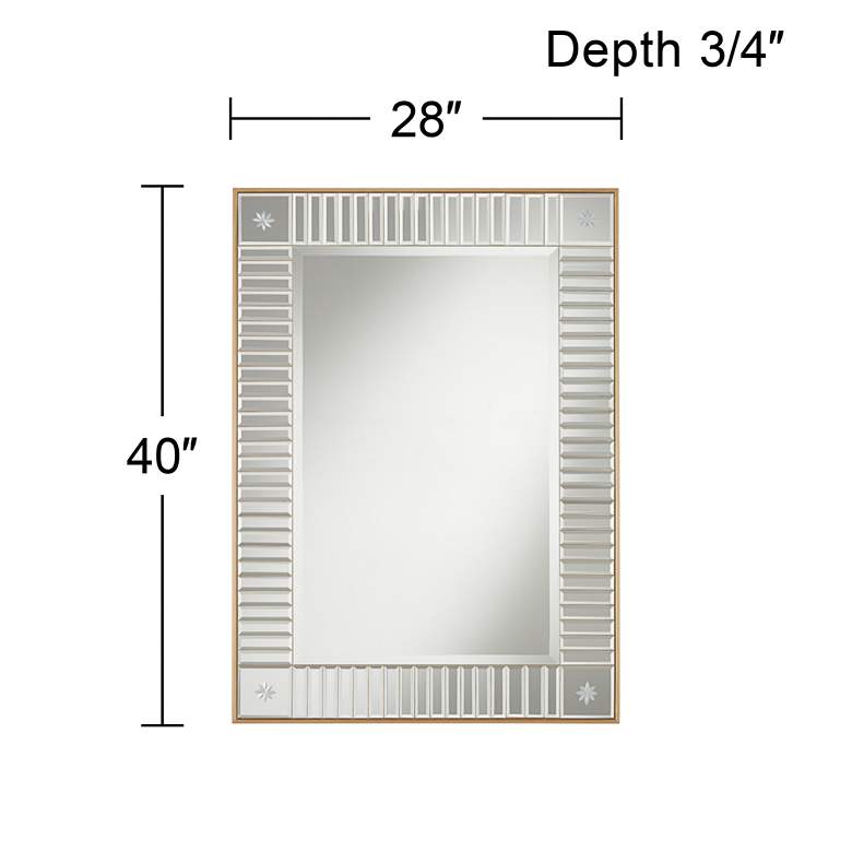 Image 5 Newsalle Antique Gold 28" x 40" Etched Corner Mirror more views