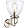 Newton 14 1/2"H Brushed Satin Nickel Dome Glass Wall Sconce