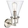 Newton 14"H Satin Nickel Truncated Cone Glass Wall Sconce
