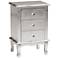 Newton 19" Wide Silver Wood 3-Drawer Nightstand