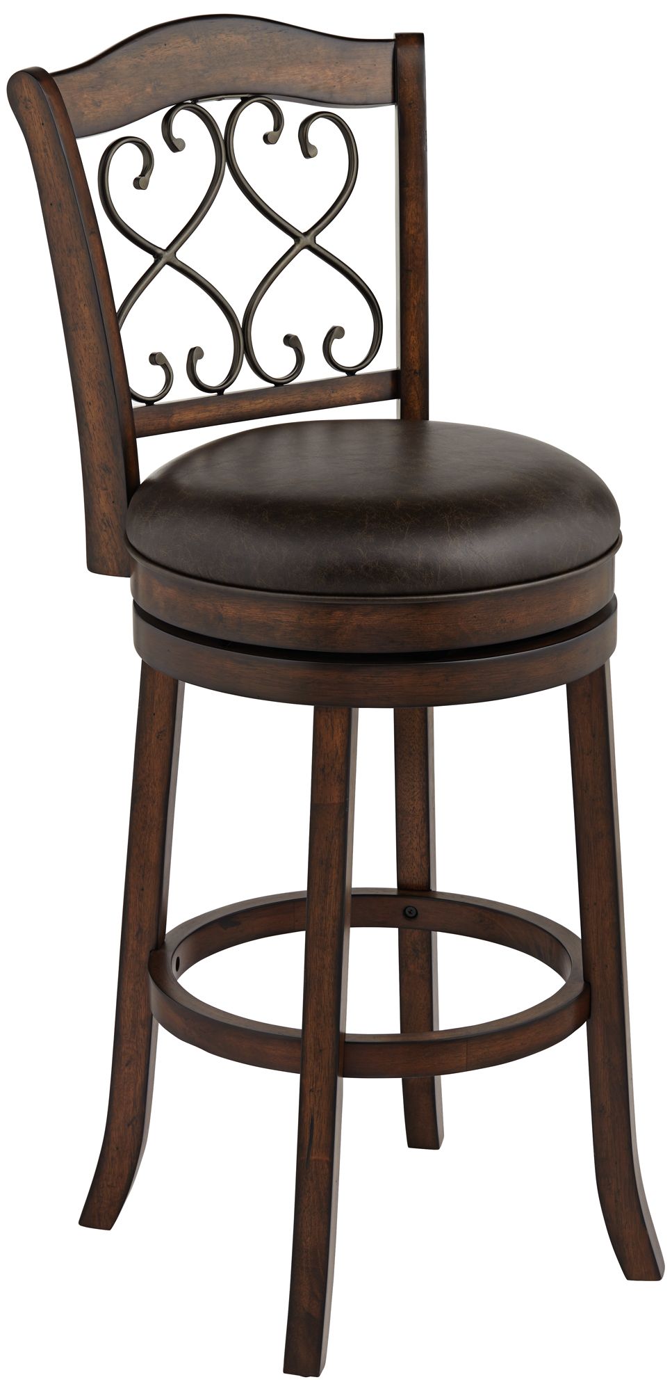 Leather wood online stool