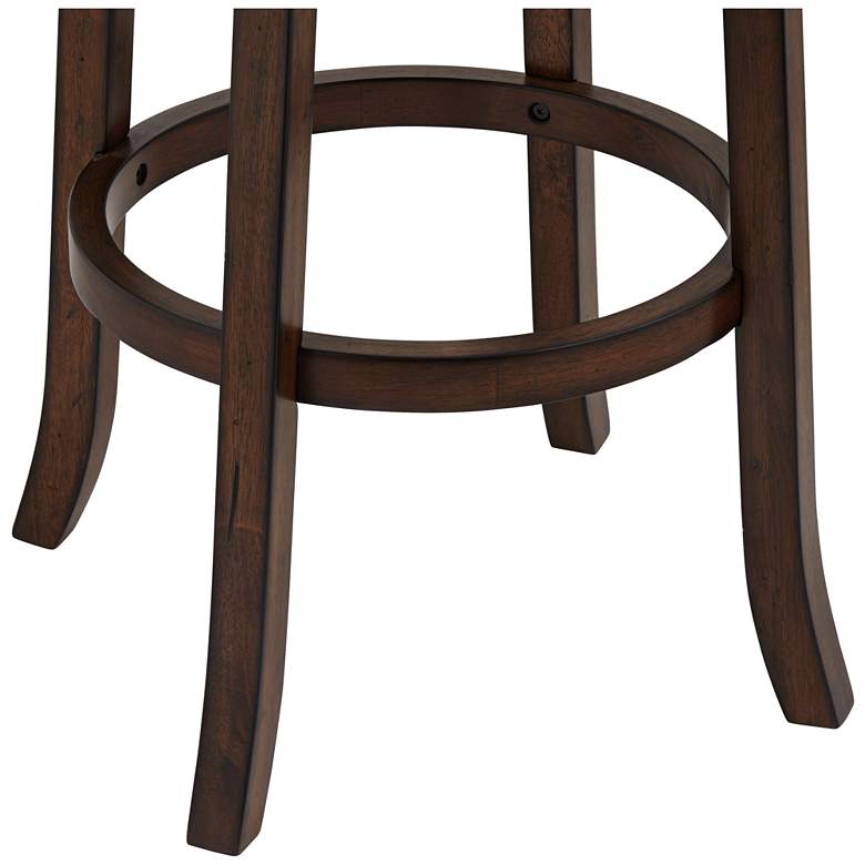 Image 3 Newton 26" Brown Faux Leather and Wood Swivel Counter Stool more views