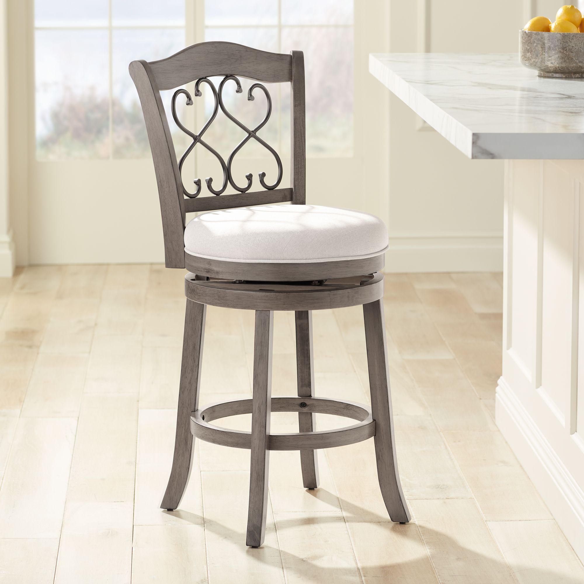 White wood swivel counter stools hot sale