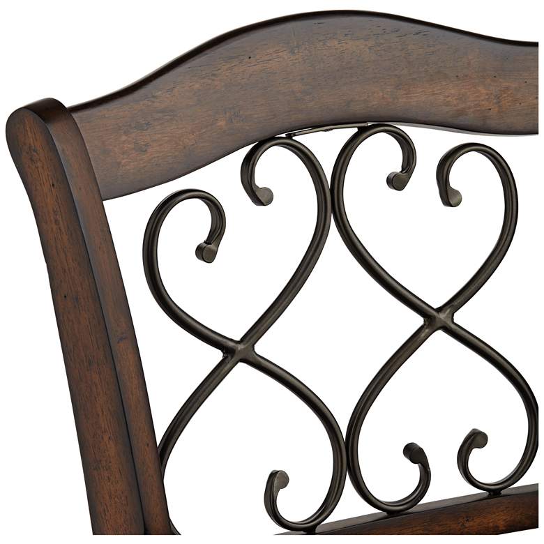 Image 4 Newton 30" Brown Faux Leather and Wood Swivel Bar Stool more views