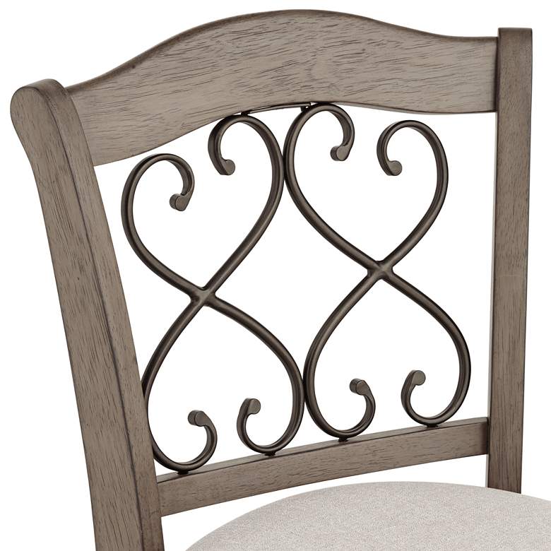 Image 4 Newton 30" Stonewash Fabric and Wood Swivel Bar Stool more views