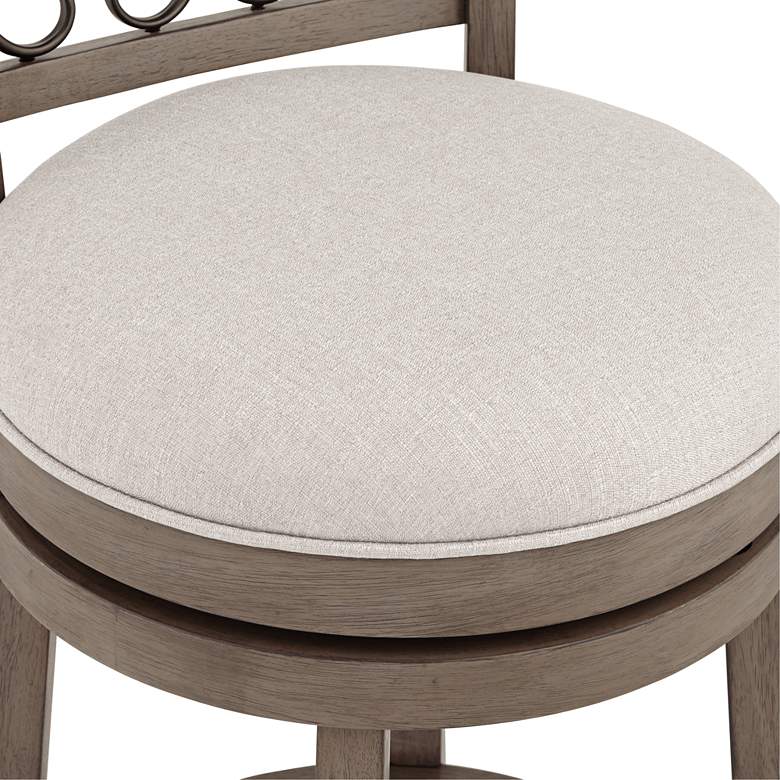 Image 5 Newton 30" Stonewash Fabric and Wood Swivel Bar Stool more views