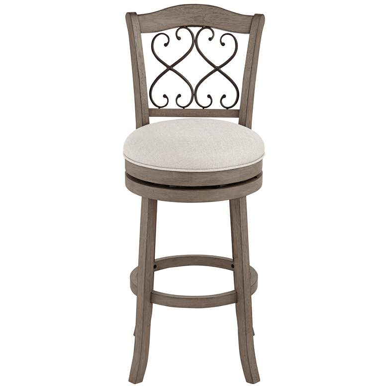 Image 7 Newton 30" Stonewash Fabric and Wood Swivel Bar Stool more views