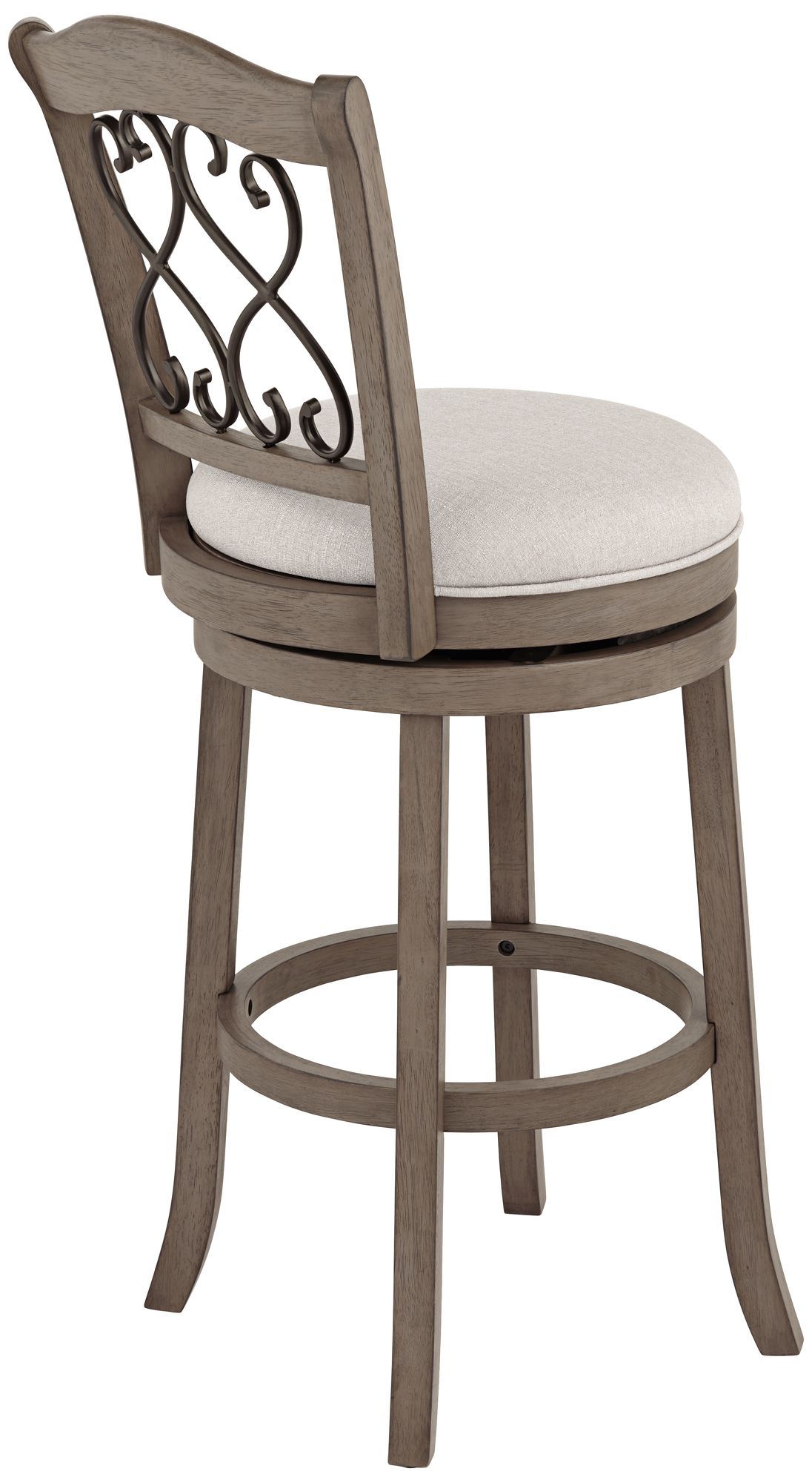 Newton 30" Stonewash Fabric and Wood Swivel Bar Stool