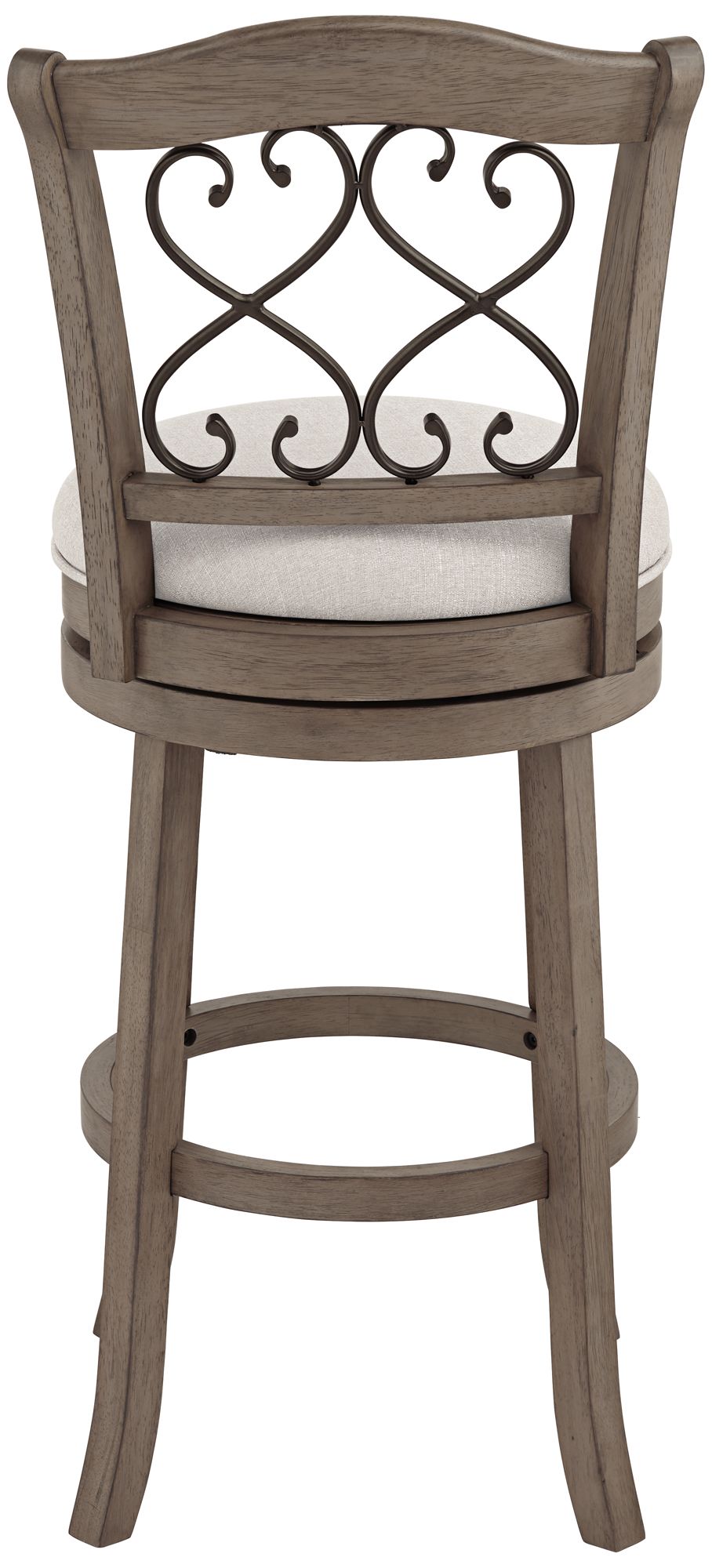Newton 30" Stonewash Fabric and Wood Swivel Bar Stool