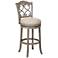 Newton 30" Tuxedo Putty Fabric and Wood Swivel Bar Stool