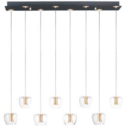 Newton 38 1/2"W Black Gold Linear LED Multi-Light Pendant