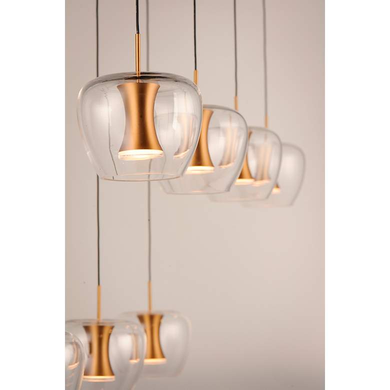 Image 3 Newton 38 1/2"W Black Gold Linear LED Multi-Light Pendant more views