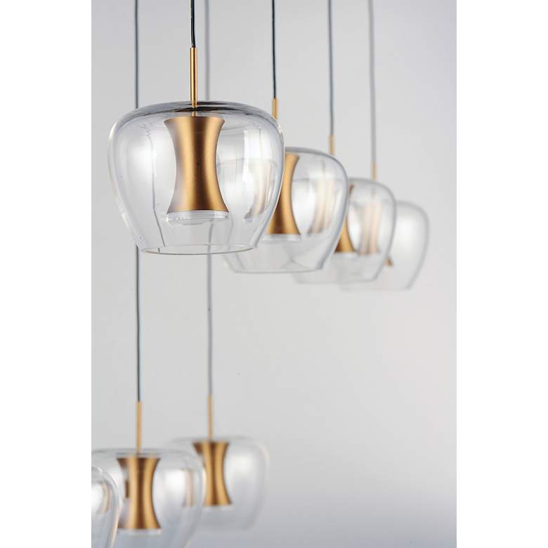 Image 4 Newton 38 1/2"W Black Gold Linear LED Multi-Light Pendant more views